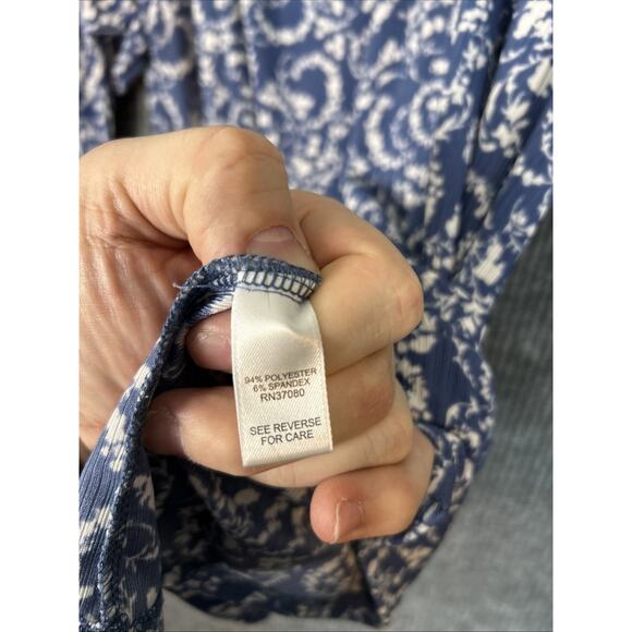 Cato Womens Bohemian Printed Blouse Size Large Cottage Core Romantic Stretch - Picture 7 of 9